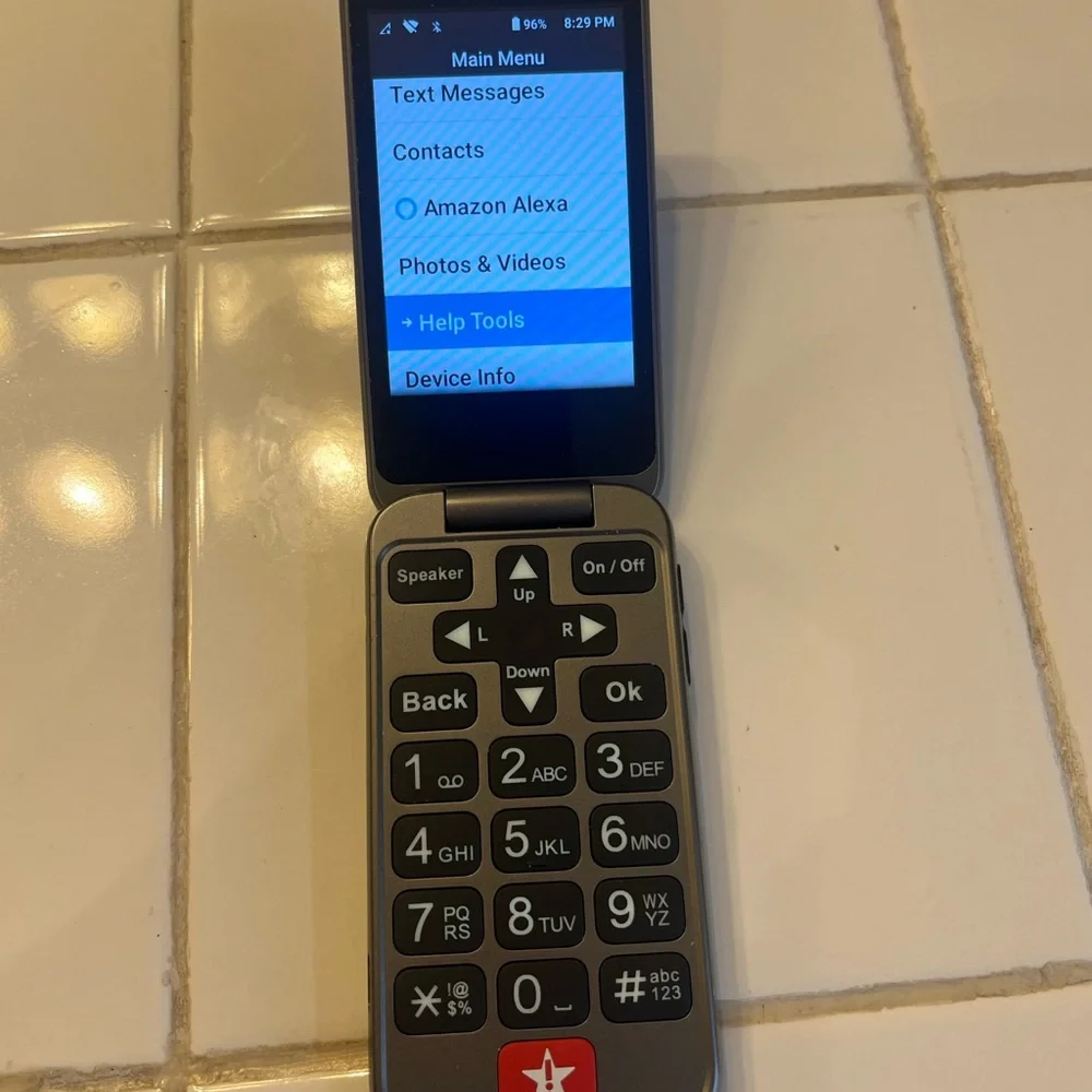 Alcatel Lively Jitterbug Flip2 II 4053S Cell Phone Gray & Black 4G Phone